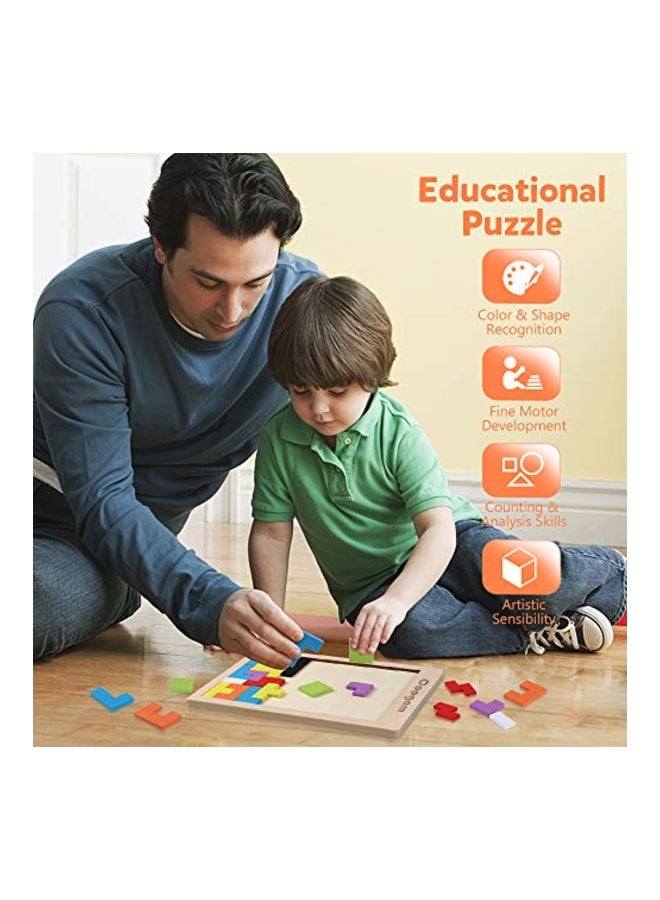 40-Piece Wooden Brain Puzzle Set - Image 2